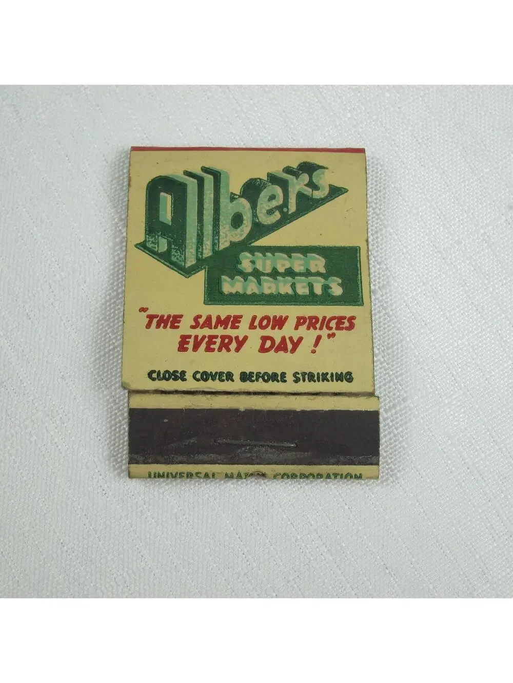 2 Vintage Matchbook Covers White Villa Dayton & Cincinnati & Albers Supermarkets